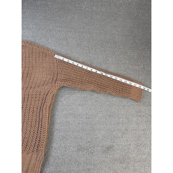 American Eagle Sweater Crewneck Chunky Knit Oversized Soft Cozy Brown Size Small - Picture 7 of 7